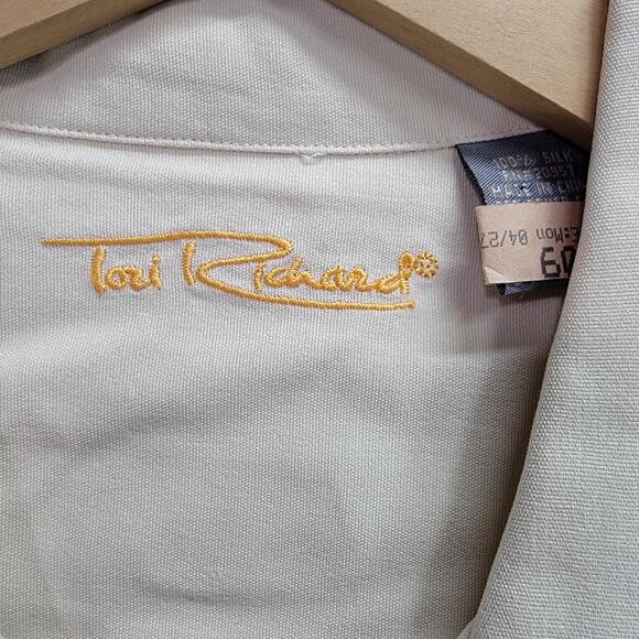 TORI RICHARD TUCAN MONKEY EMBROIDERED SILK SHIRT, SIZE L - Picture 5 of 9